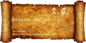 Kolozsi Géza névjegykártya