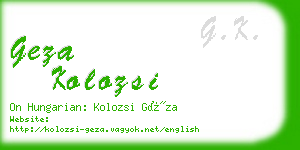 geza kolozsi business card